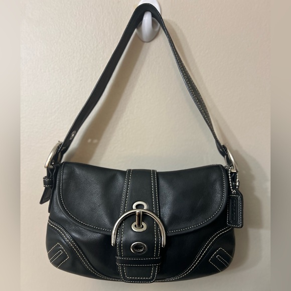 Coach Black Leather Soho Shoulder Bag with Silver Accents# F10188 - Picture 8 of 12